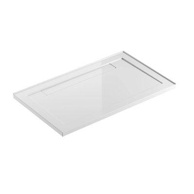 Base de douche rectangulaire en acrylique 60 po x 36 po Kiara, installation en coin à 2 murs