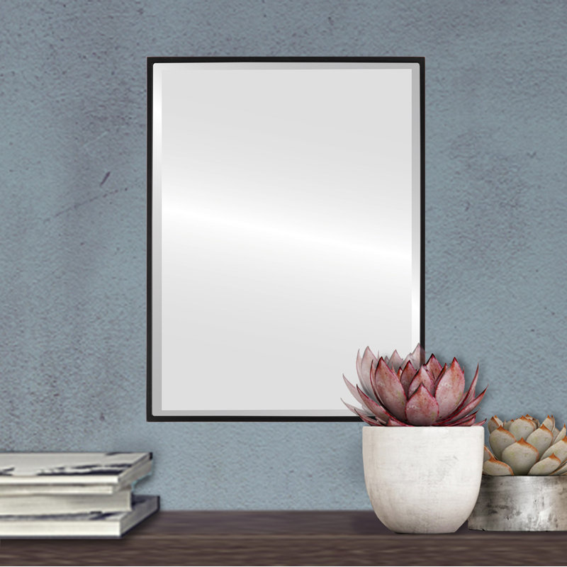 Bugarin Rectangle Mirror, 18.62" H x 24.62" W, Matte Black