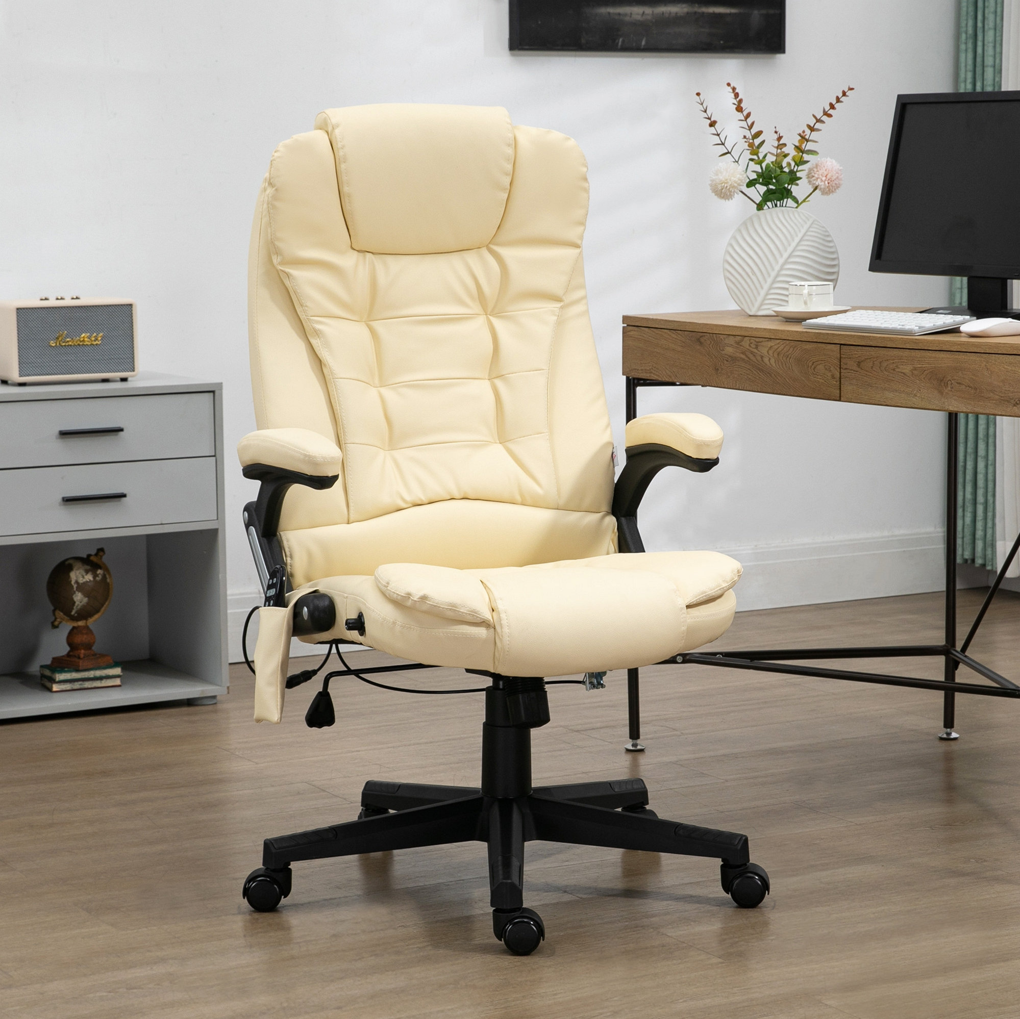 Ebern Designs High Back Vibration Massage Office Chair With 6 Vibration ...