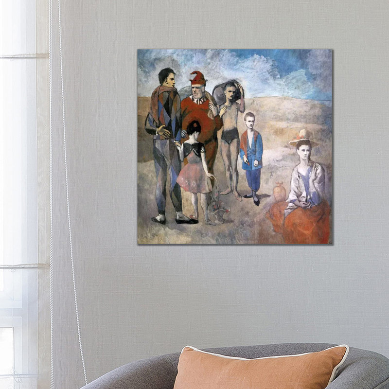 Family Of Saltimbanques by Pablo Picasso - Painting on Canvas, 66.04 cm H x 66.04 cm W x 3.175 cm D, Wrapped Canvas