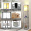 Floor Lamp With Charging, 160cm 3 Layers Shelves Standing Light With Drawer, Reading Lamp with Bulb-2115145780