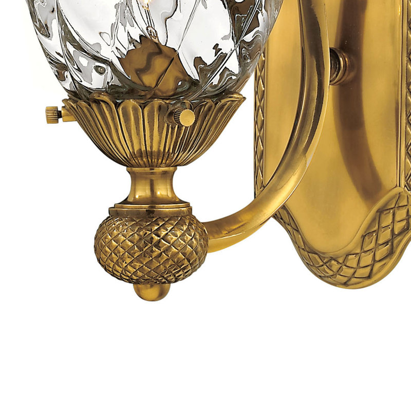 Elegant Burnished Brass Dimmable Wall Sconce with Clear Optic Shade