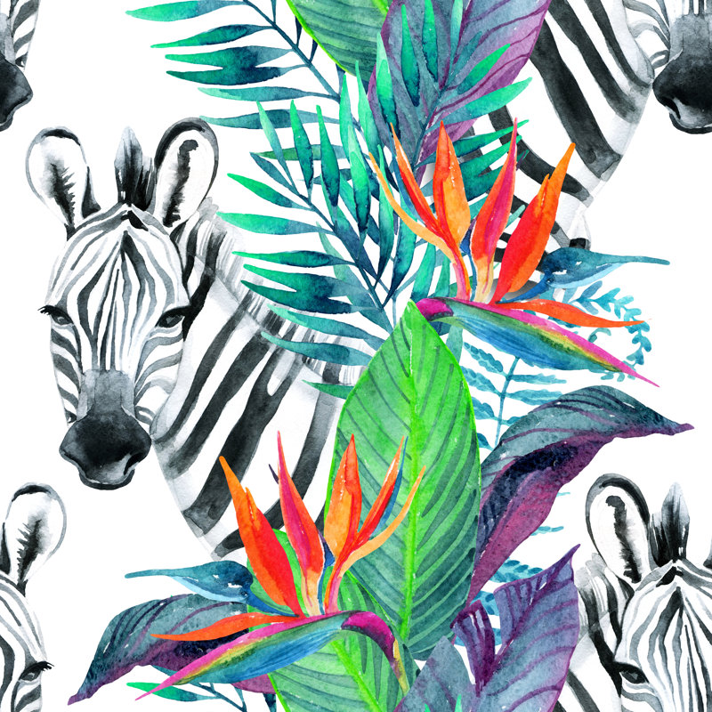 Marlys Zebra Pattern by Tanya Syrytsyna - Wrapped Canvas Print, 30cm H x 30cm W x 3.8cm D