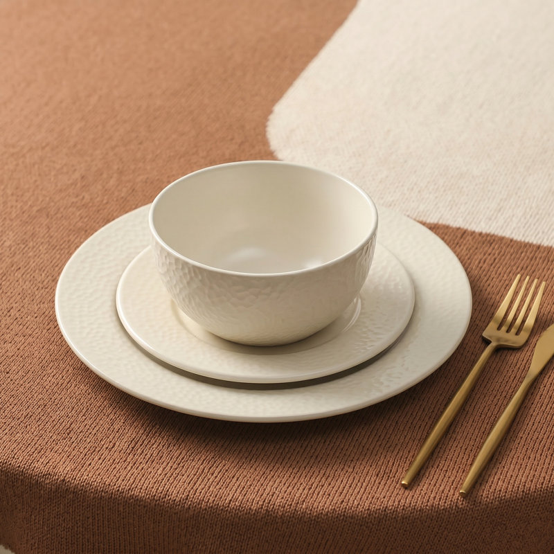Stone Lain Topaz 24-Piece Dinnerware Set Stoneware, Beige
