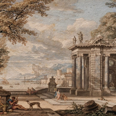 Papier peint classique, paysage scénique, art mural