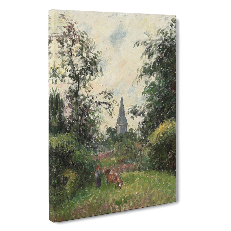 Steeple Of Bazincourt by Camille Pissarro - Wrapped Canvas Painting, 76cm H x 50cm W x 3cm D