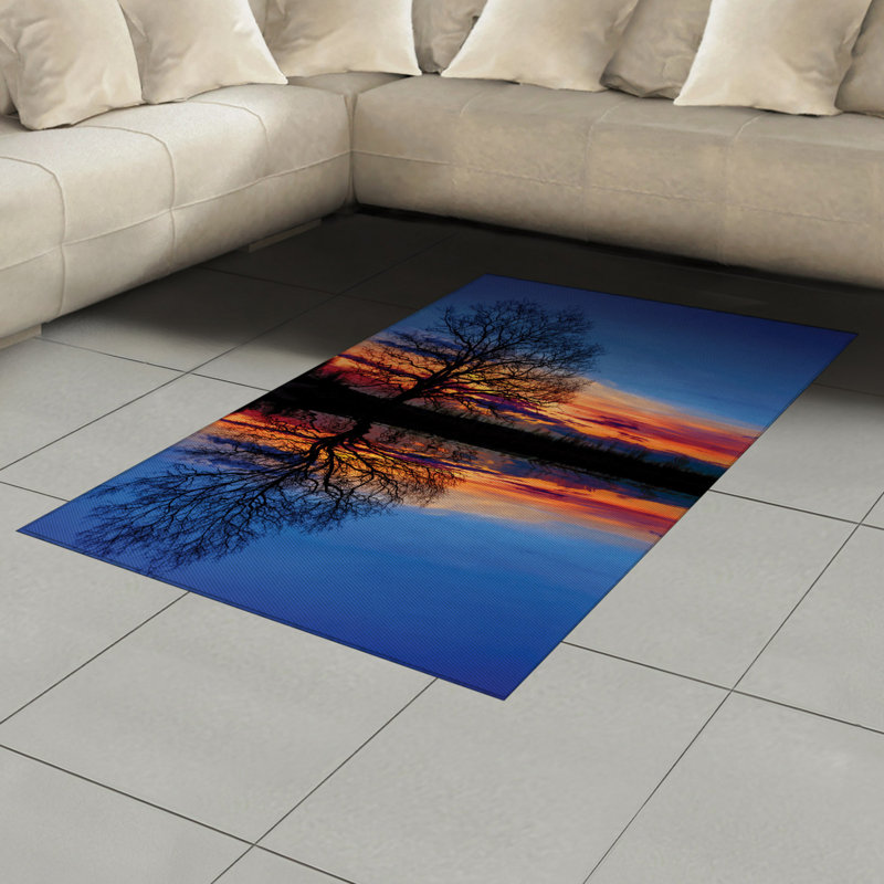 Panorama High Density Long Fiber Poly Threads Decorative Area Rug Carpet, Rectangle 4' x 5'8"