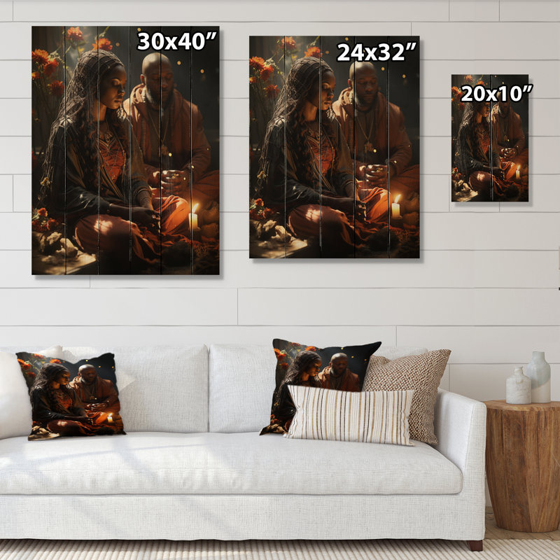 Carmelin, art afro-américain spirituel sur bois, H 32 po x l 24 po x P 0,78 po