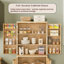 Armoire de rangement de 72 po de hauteur avec cannelure de 72 po avec portes et tablettes, armoire polyvalente pour la cuisine et la salle à manger, chêne | Idée cadeau-817759593