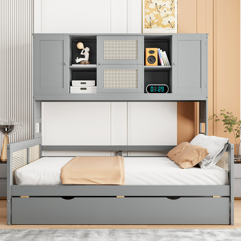 Lit de jour en bois avec couchette, Complet/Double