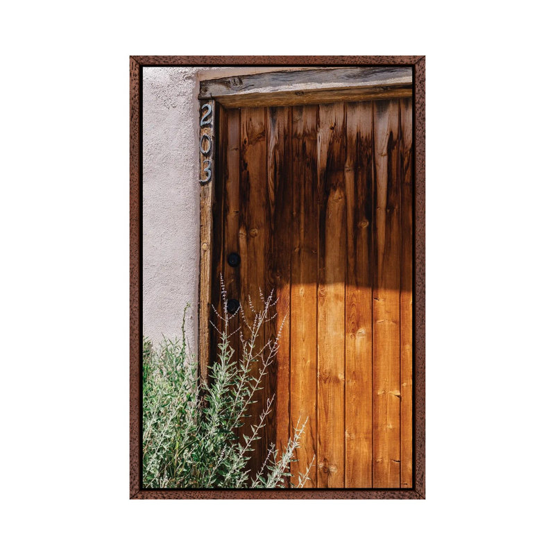 Taos Architecture by Bethany Young - Print on Canvas, 66.04cm H x 45.72cm W x 3.81cm D, Classic Brown Wood Framed