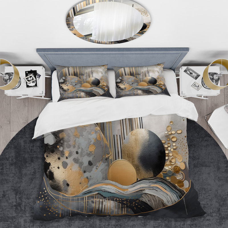 Ensemble de housse de couette en microfibre / polyester Soft Colors Marble Abstract I