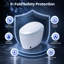 Toilettes bidet intelligentes Sanyipace, hauteur confort ADA, chasse d'eau puissante MaP 1000 g, ouverture et fermeture automatiques, capteur de pied pour hommes, séchoir à air chaud intégré et siège de toilette entièrement automatique.