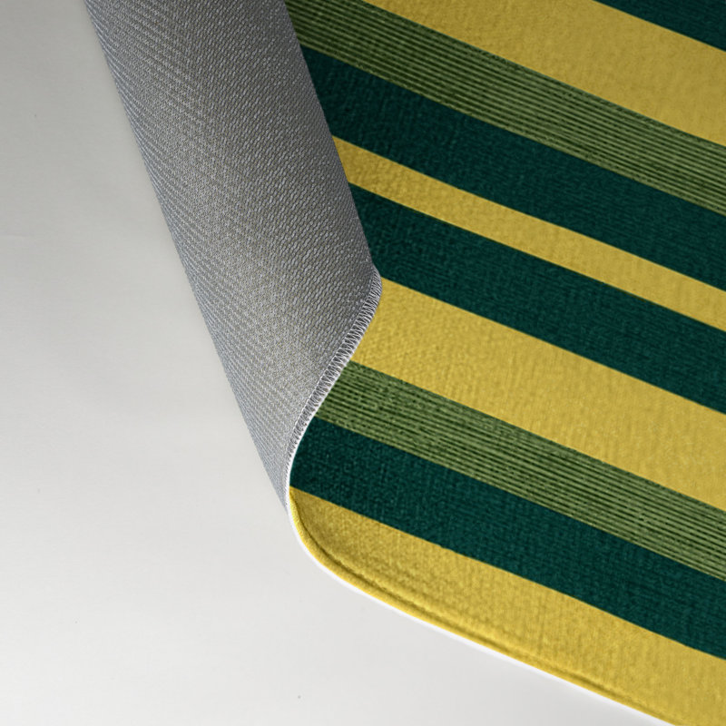 Tapis intérieur / extérieur jaune HorizontalStripes, Rectangulaire 3 pi x 5 pi