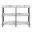 Table d'appoint, console, vestibule, étroit, canapé, salon, chambre à coucher, stratifié aspect marbre blanc, métal noir, contemporain, moderne