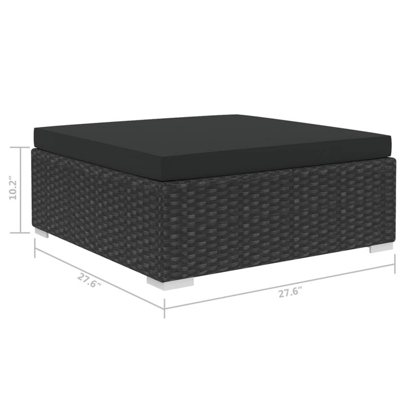 Siège profond avec coussins Pittsboro, Structure noire / coussin noir