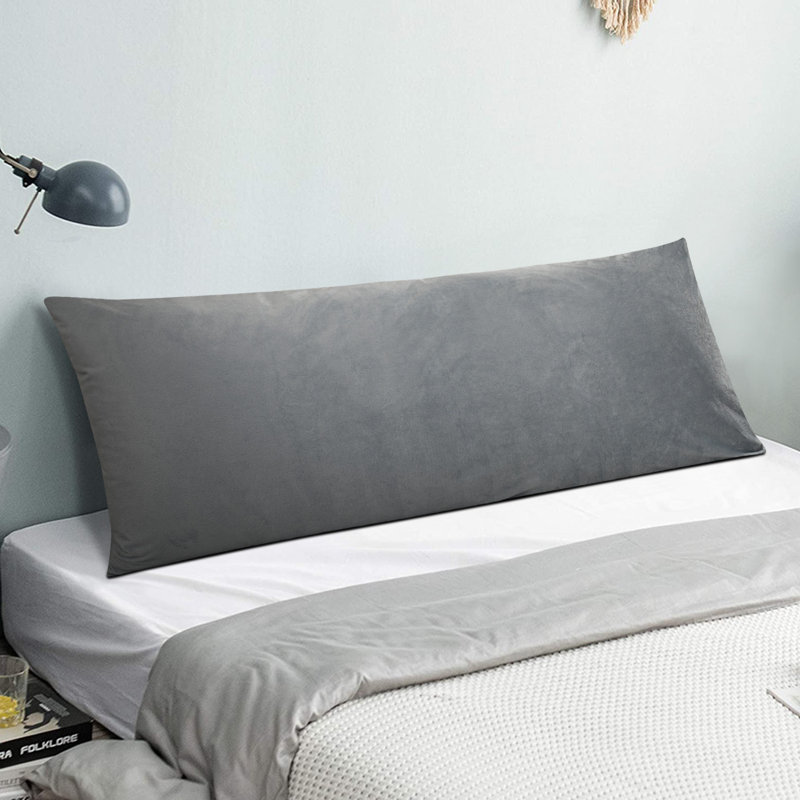 Velvet Zipper Body Pillowcase, Smoke Grey