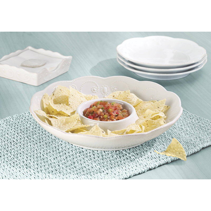 Lenox French Perle Chip and Dip Tray