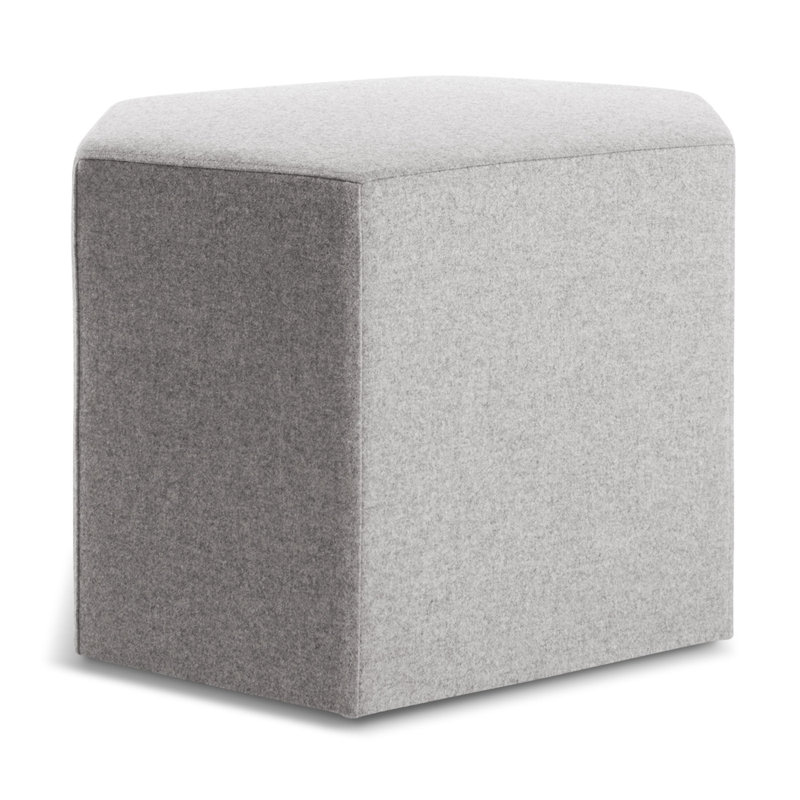 Hecks Upholstered Ottoman, Vesper Light Grey