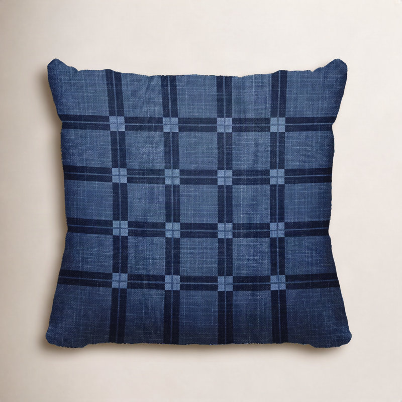 Coussin d'intérieur / extérieur Cottage, L 17 po x H 17 po, Bleu