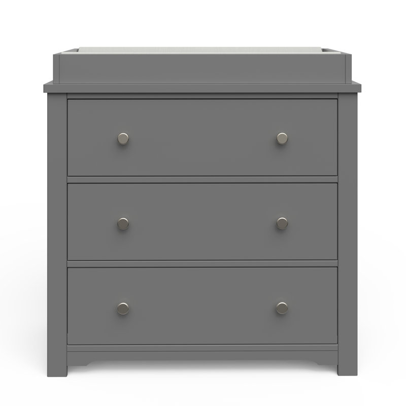 Harmony 3-Drawer Changing Table Dresser, Cool Gray