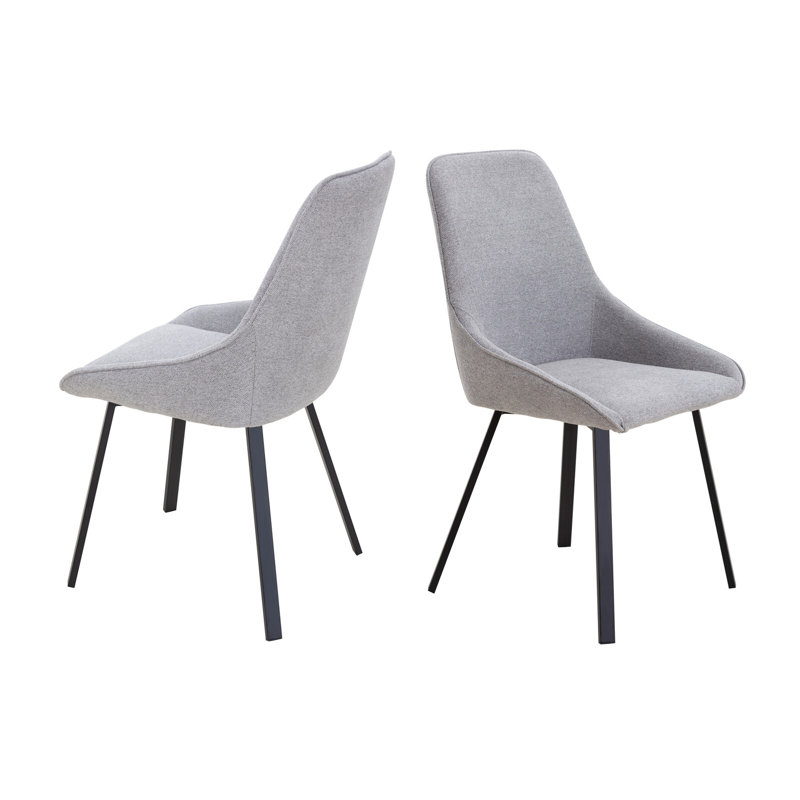 Baxley 48cm H Polyester Upholstered Metal Upholstered Back Side Chair, Grey/Brown/Blue