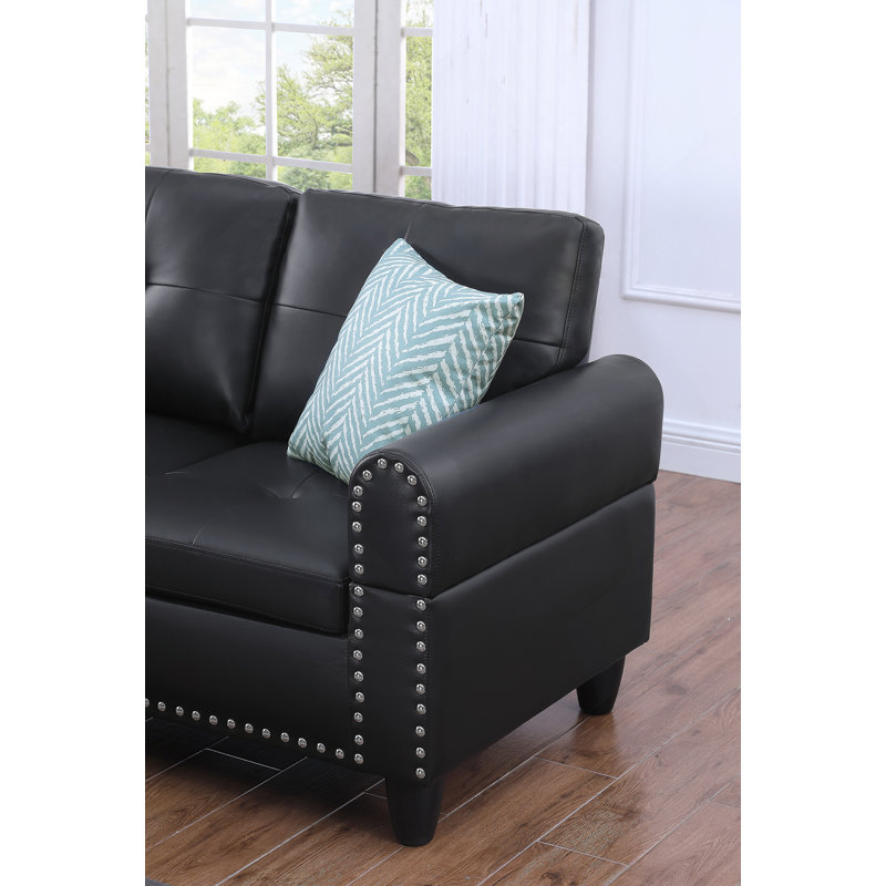 Canapé modulaire en similicuir avec repose-pieds Irine