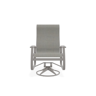 Belle Isle Sling Aluminum Frame Dining Supreme Swivel Rocker with Marine Grade Polymer Arm Accent