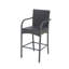 Ensemble de 2 tabourets d'extérieur, rotin tissé gris, structure en fer