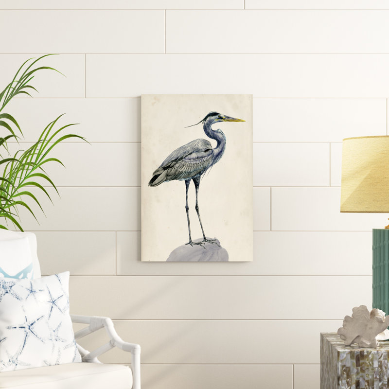 «Blue Heron Rendering I» par Melissa Wang, reproduction d'art sur toile, H 30 po x l 20 po, Toile tendue