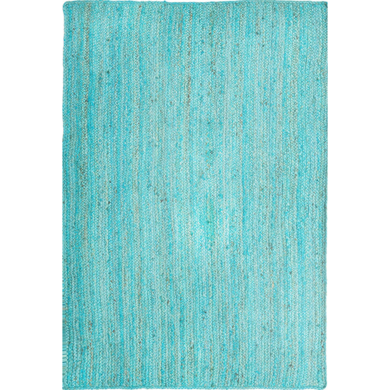 Tapis vert-bleu tressé Luceal, Rectangle 4 pi x 6 pi
