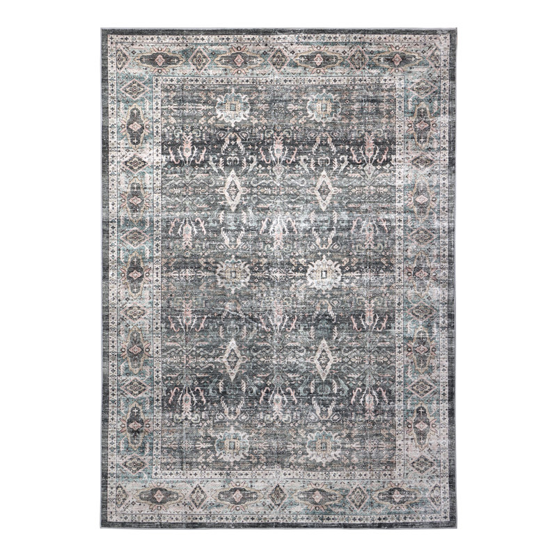 Williston Forge Grey Machine Washable Area Rug – Soft, Durable, Non-Slip, Stain Resistant, Eco-Friendly GRS Certified, Perfect for Bedroom, Living & Dining Rooms
