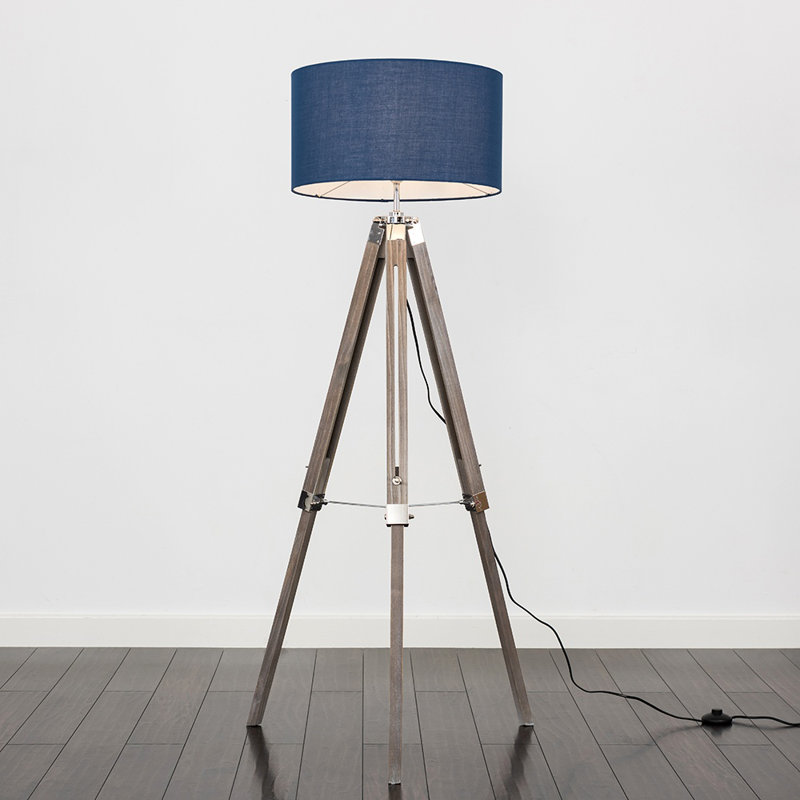 Wemple 143cm Tripod Floor Lamp, Navy Blue