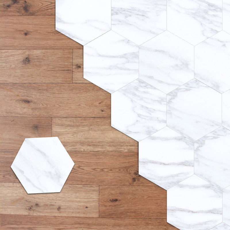 Décalcomanie de plancher hexagonale en marbre
