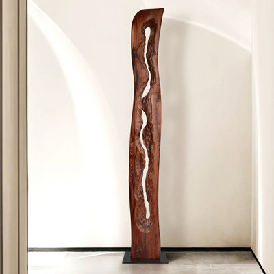 Brown Rectangle Solid wood Decorative Object