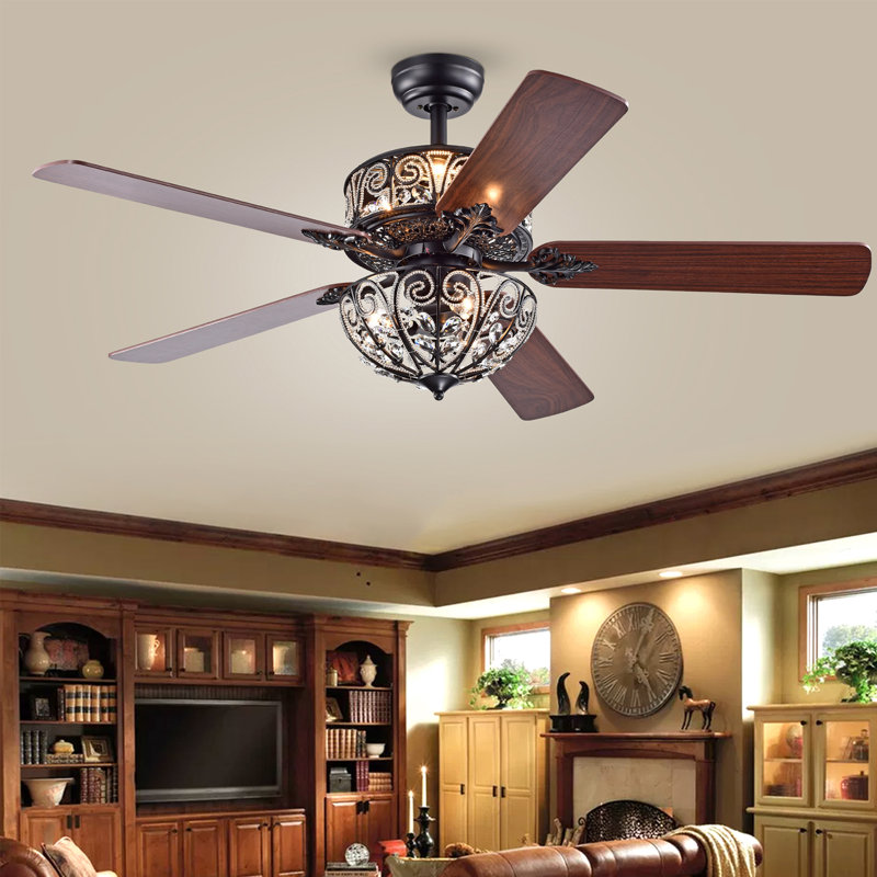 Hennis 52'' Ceiling Fan with Light Kit, Remote Control, Matte Black