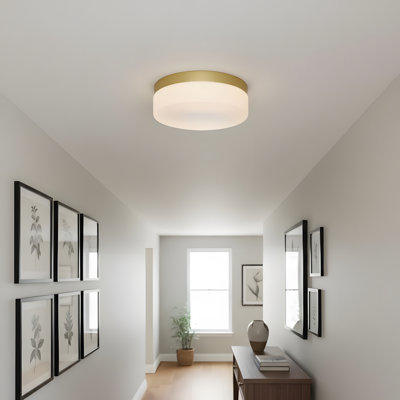 1 luminaire de plafond encastré à DEL pour ensemble de cuisine encastré 24 W 12 po pour salle de bain dans la chambre à coucher, couloir (doré)