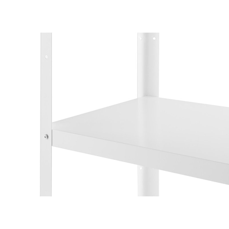 White Powder-Coated Metal Utility Cart with Adjustable Shelf
