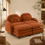 Canapé modulaire 2 places en tissu Teddy avec dossier incurvé, poufs amovibles, coussins à double couche et soutien lombaire ergonomique.-1312250159-1312250149