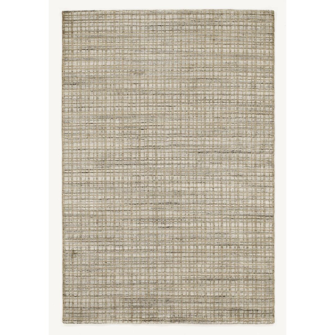 Handgefertigter Teppich Manjarrez aus Wolle in Beige