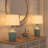 Jamantha Glass and Acrylic Table Lamp with Linen Shade 