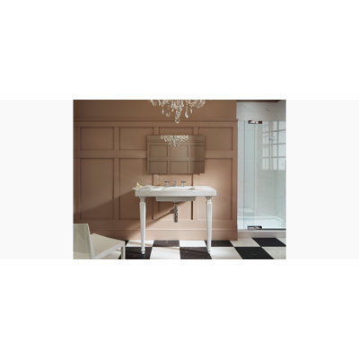 Kathryn Fireclay Rectangular Console Bathroom Sink with Overflow