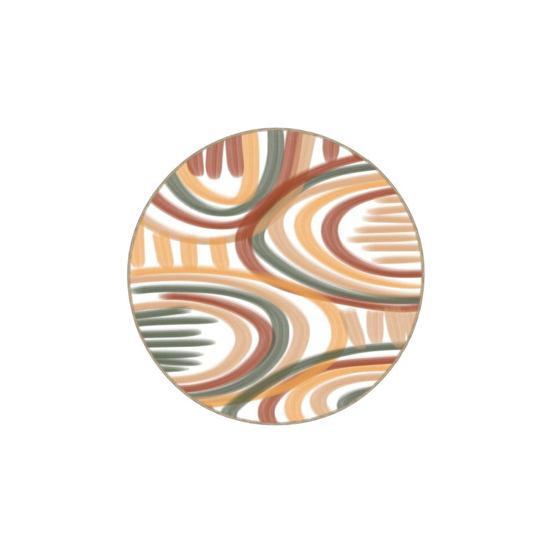 Tapis rond rond à motif géométrique lavable, Sous-tapis rectangulaire 2 pi 6 po x 4 pi 11 po
