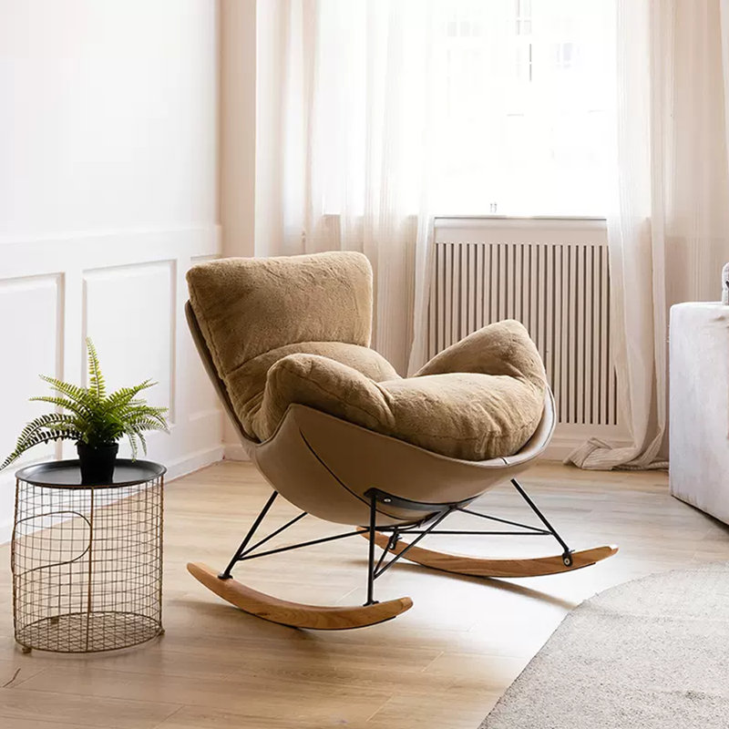 Chaise berçante moelleuse, Brun