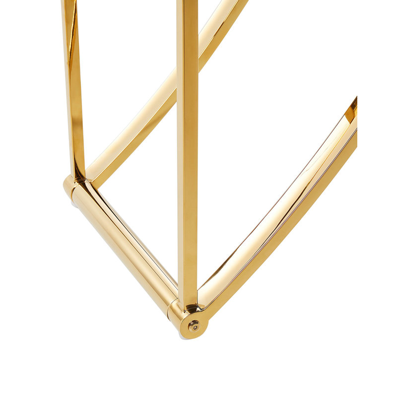 Ayushman 175 cm H x 120 cm W Stainless Steel Book Cabinet Bookcase, Gold