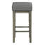 De 2 tabourets de 29 po, siège en similicuir gris, structure en bois massif antique, 2 tabourets haut de gamme exquis, base, décontracté
