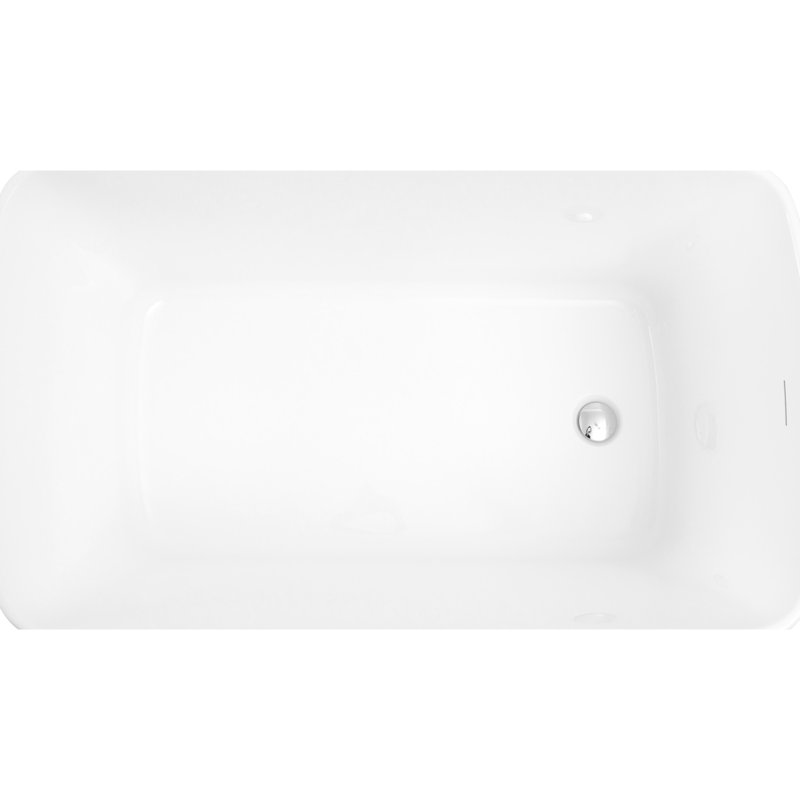 49 - Inch Acrylic Freestanding Soaking Tub, Square Shaped, Drain, High Gloss White, Ideal For Relaxation In Bathrooms Relaxing Baths