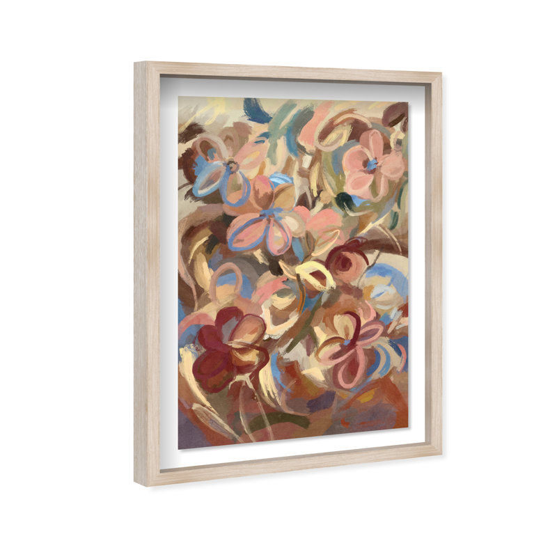 Moving Eden Print by Oliver Gal, Natural Oak Shadowbox, 25.5"H x 37.5"W