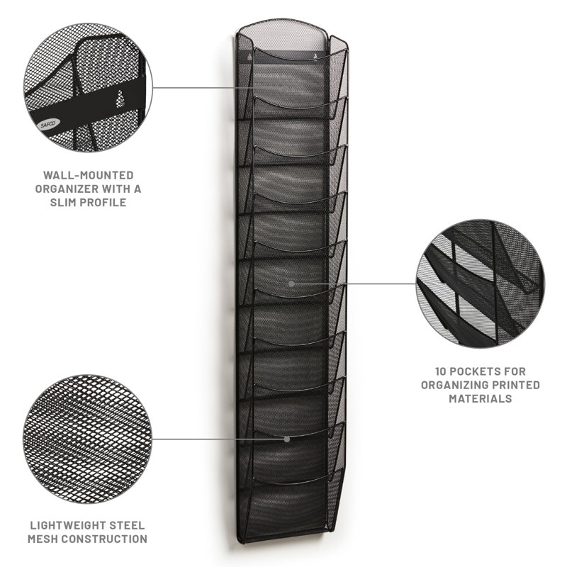 Mesh Literature Rack, 10 Compartments