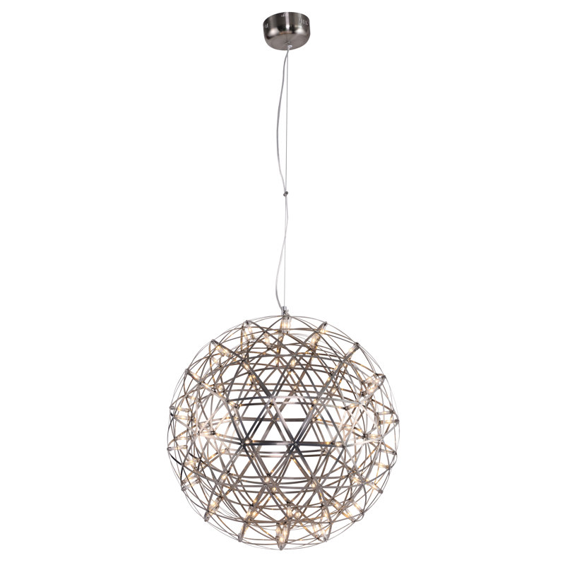 Lustre moderne en nickel satiné 92 lumières DEL 